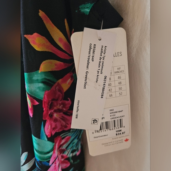 Krista Shape Solutions Bust Enhancer *Rare* Tropical Swimsuit - Picture 5 of 9